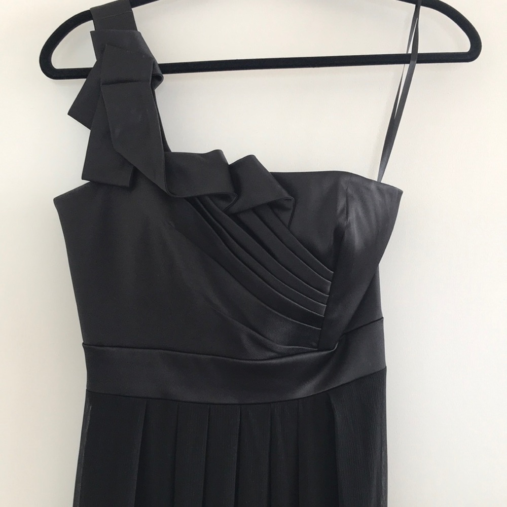 NWOT Max and Cleo Black Satin Chiffon Gown size 2